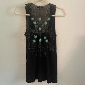 BOBO JERSEY TOP WITH TURQUOISE APPLIQUÉ